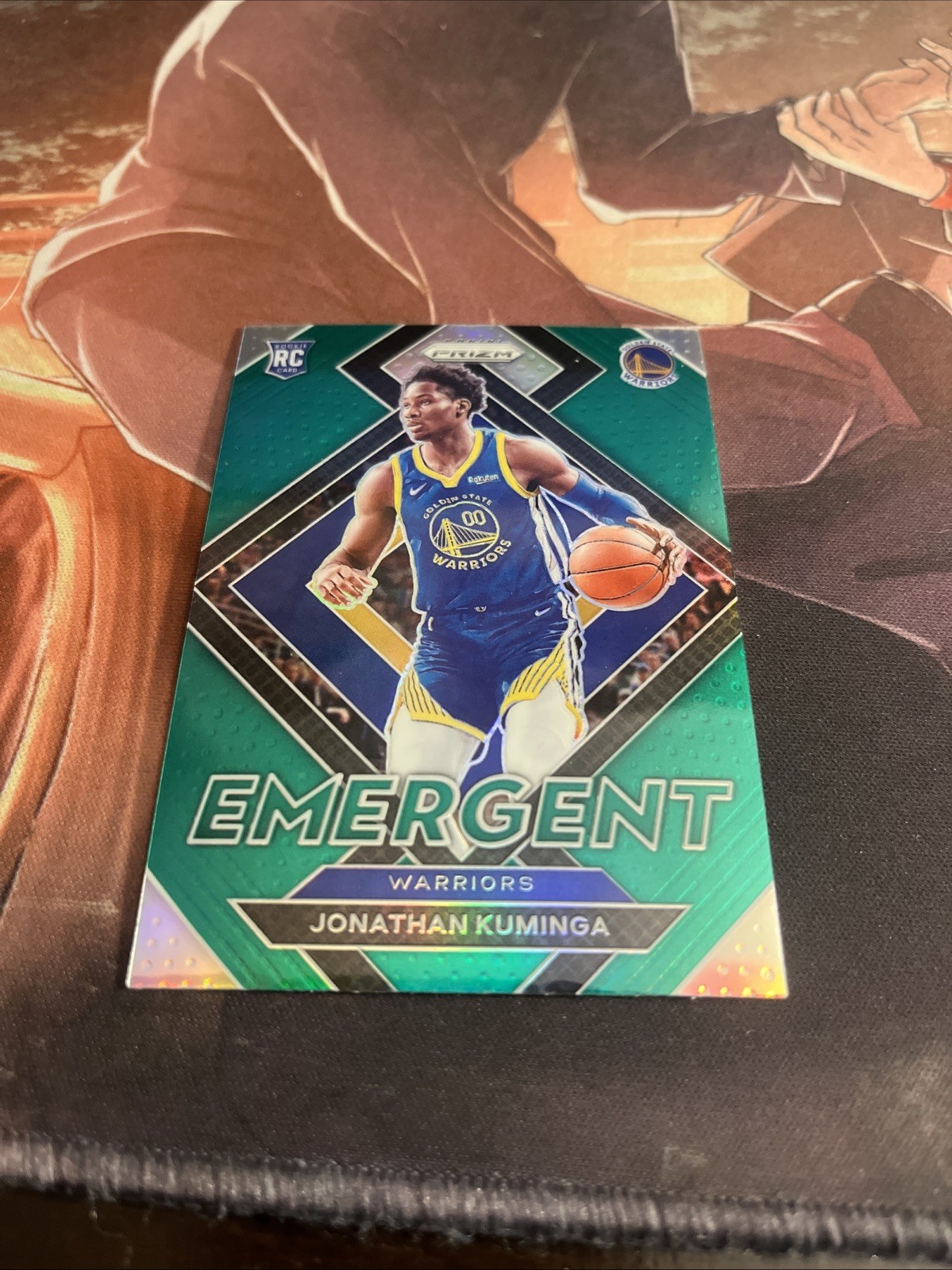 2021-22 Panini Prizm - Emergent Jonathan Kuminga #5 Green Prizm (RC)
