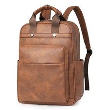 Leather Laptop Backpack for Women 15.6 Inch Work Travel Backpack Fashion Coll...
