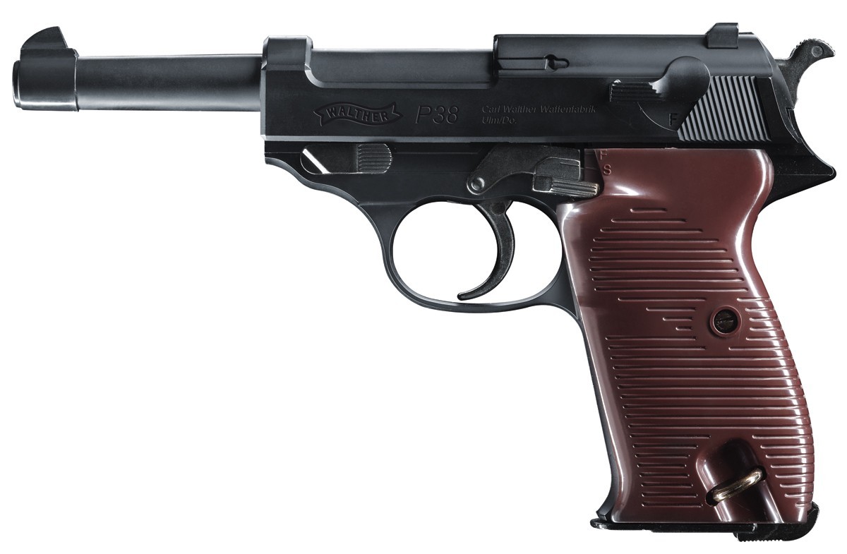 黒 エアガン(エアーコッキWALTHERp.38) Umarex Walther P38 .177 Cailiber Steel BB Air Pistol - Brown