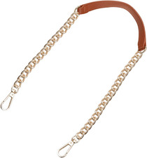 Purse Chain Strap, 39" Leather Iron Flat Chain Strap Handbag Chains Purse Handle