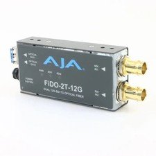 AJA FiDO-2T-12G 2-Channel 12G-SDI to LC Fiber Transmitter Video Converter w/PSU