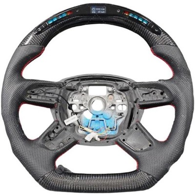 Real Carbon Fiber LED Sport Steering Wheel For 2012+ Audi A4 A5 A6 A7 A8 Q7