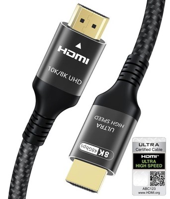 HDMI Kabel 48 Gbps 8K 10K 2 m Anschlusskabel Fernseher Monitor Konsole Gaming TV