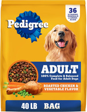 Pedigree Roasted Chicken Vegetable Flavor Adult Dry Dog Food, 40 lbs