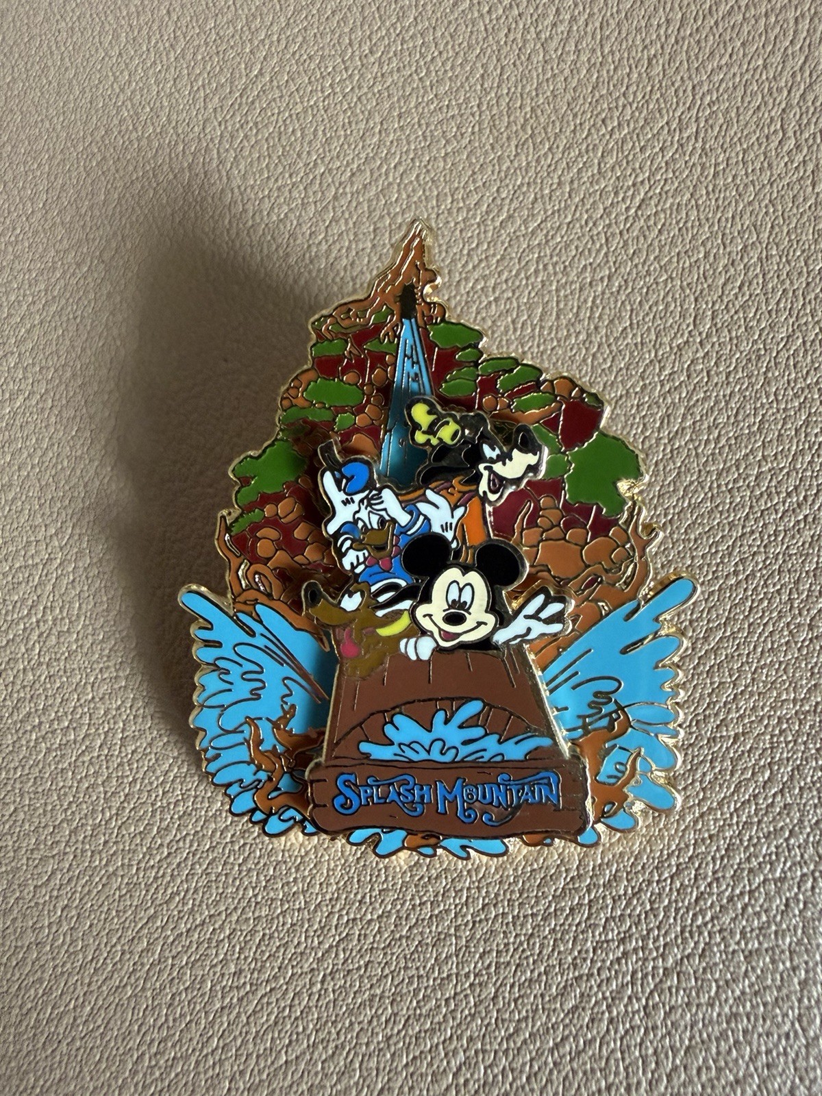 2002 Disney Slider Splash Mountain Mickey Mouse Pluto Donald Duck Goofy Pin RARE