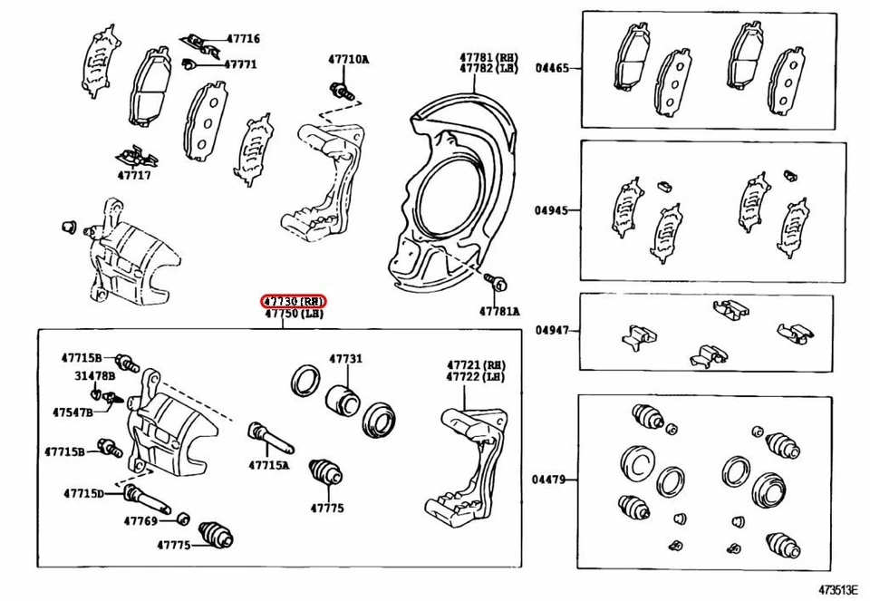 Pinza de freno delantera derecha Toyota OEM 47730-48140 para Lexus Foto 3 de 4