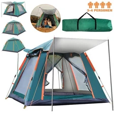 3-4 Man Automatic Instant Double Layer Pop -Up Camping Tent Outdoor& Garden US