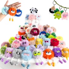 Kids Keychains, 36 Pcs Cute Plush Toy Keychains for Boys Girls Birthday Valentin