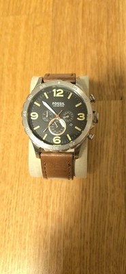 Fossil Herren Uhr Chronograph, Nate, JR1475,  XL,  neue Batterie, Lederband