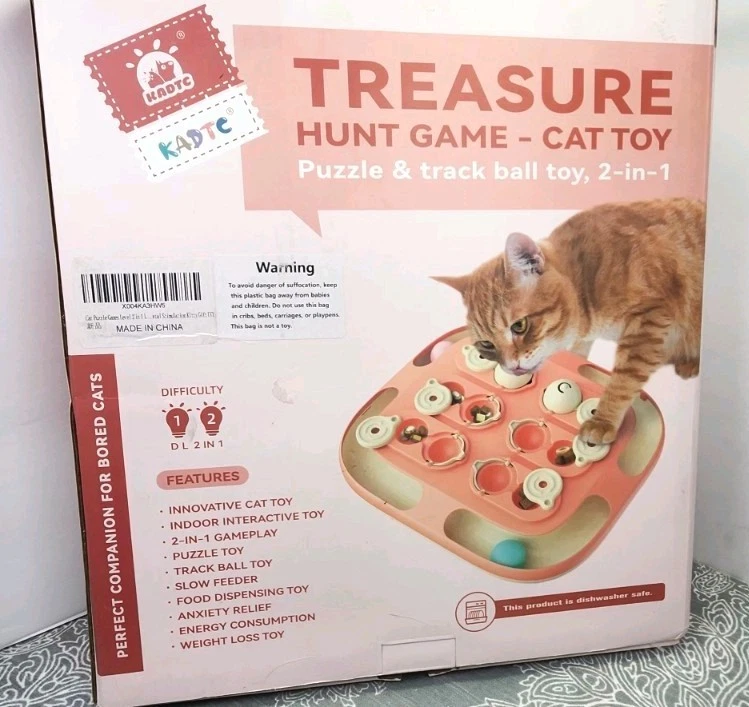 Interactive Cat Toy Puzzle Slow Feed Stimulating Enhancement Large Treat Trackin