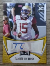 2021 Leaf Draft - Autographs Tamorrion Terry #BA-TT1 Gold (AU, RC)
