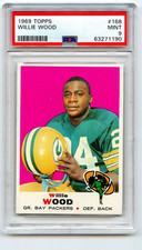 1969 Topps Football Willie Wood #168 Green Bay Packers PSA 9 MINT