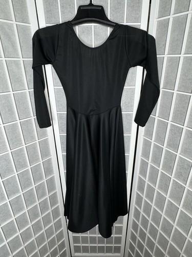 Dance Black Long Sleeve Spandex Full Circle Praise Dress Girls XL Eurotard