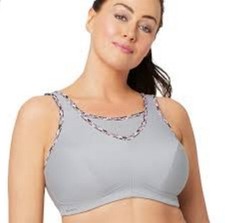 NWOT Glamorise 38D No Bounce Cami Sports Bra 1066 Gray Pink 127828