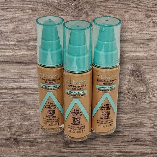 3 Almay CLEAR COMPLXION MAKEUP Salicylic Acid Prebiotics Aloe 730 GOLDEN CARAMEL - Picture 23 of 24