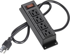 Wall Mount Power Outlet Strip 4 Outlet Mountable Power Strip with Switch 3Ft