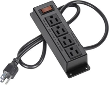 Wall Mount Power Outlet Strip 4 Outlet Mountable Power Strip with Switch 3Ft