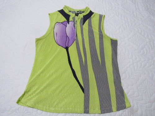 JAMIE SADOCK Slinky Stretch Print Golf Athletic Top - Size Large