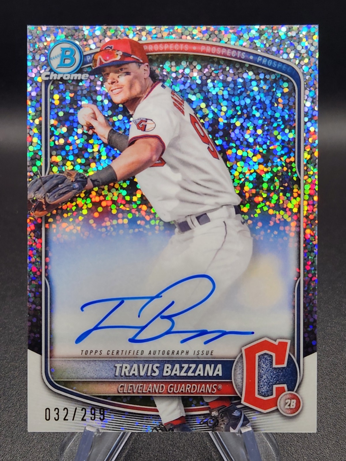 2025 Bowman Travis Bazzana #CPA-TB Chrome Prospect Auto Speckle Refractor /299