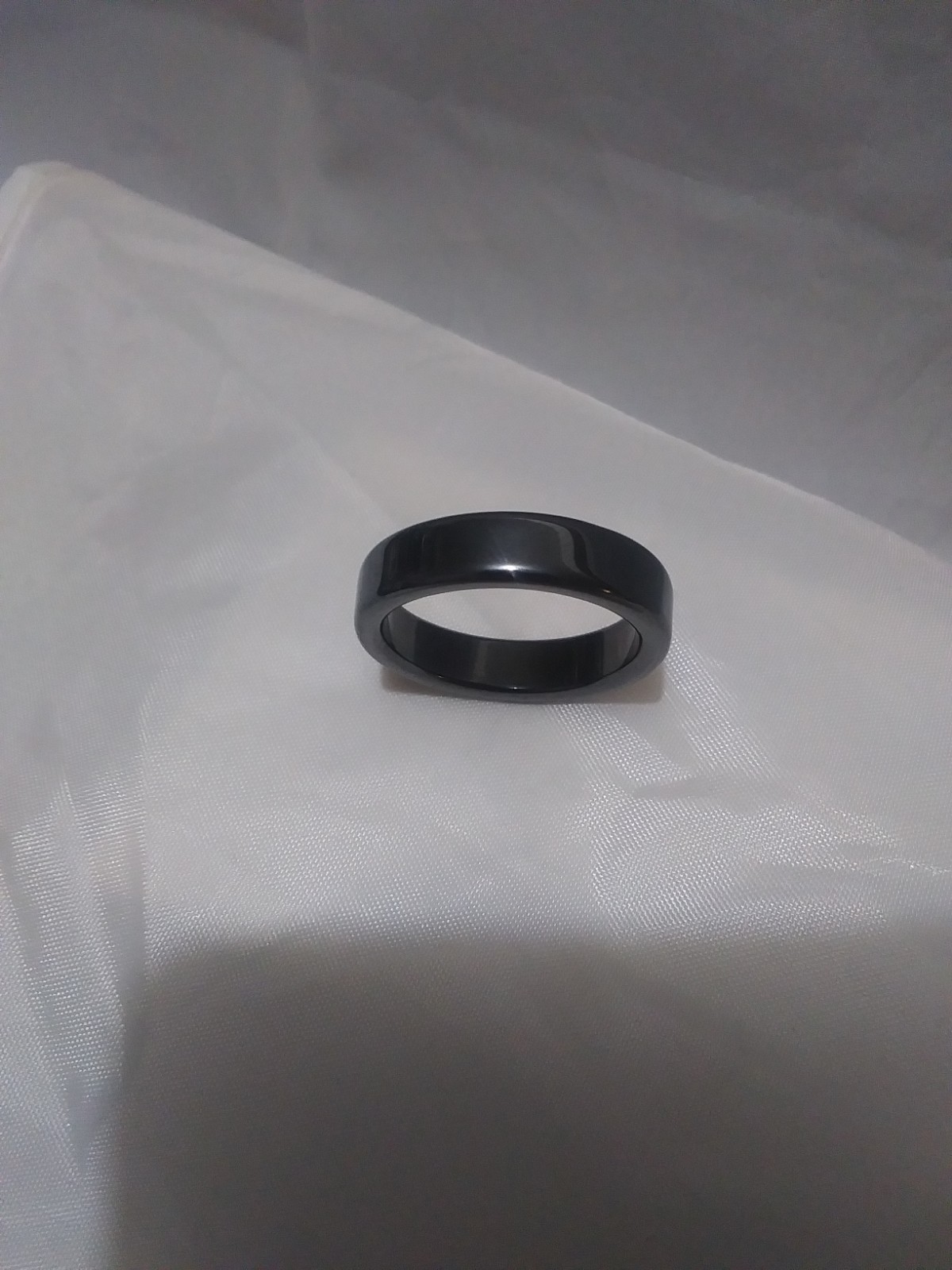 Real Non Magnetic Black Flat Hematite Basic Ring … - image 3