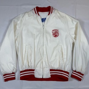 Vintage CHAMPION Loyal Order of Moose Jacket w/ Moose Logo Made In The USA White