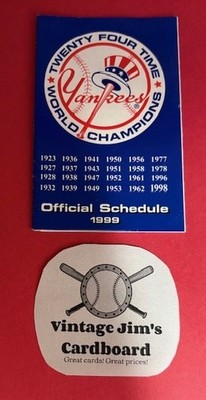 1999 New York Yankees Baseball MODELL'S Pocket Schedule MLB FREE SHIP 3+ C