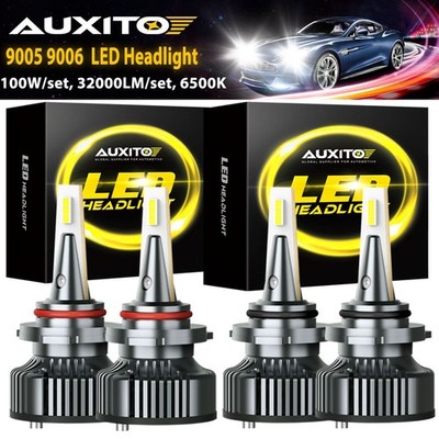 4X Combo 9005 9006 LED Headlights High Low Beam Bulbs 120W Super Bright 6500K Y3