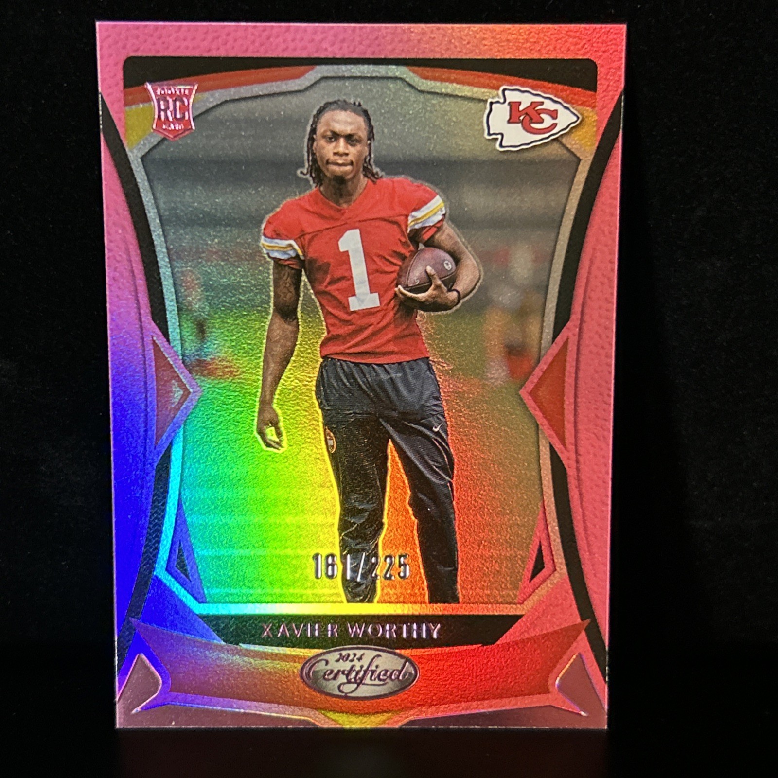 2024 Panini Certified - Xavier Worthy Rookie #120 Mirror Pink Foil /225 (RC)