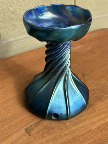 LOUIS COMFORT TIFFANY FAVRILE TWIST CANDLESTICK/LAMP BASE-"LCT" c1900 - Bild 5 von 10