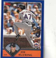 FREE SHIPPING-MINT-2003 Topps 114 Joe McEwing New York Mets