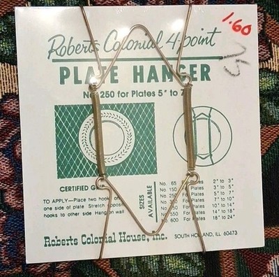 Vintage Roberts Colonial 4 Point Plate Hangers No.250 for Plates 5 -7  Brand New