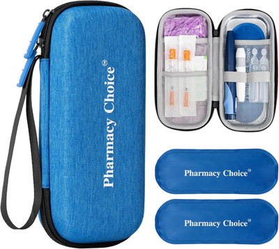 Insulin Pen Cooler Travel Case with 2 X 90G TSA Approved Ice Packs, Diabetic Med