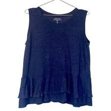 Gap Factory navy linen blend sleeveless top size medium