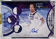 2025-26 Topps 3 Rob Dillingham /15 3 Patch On Card Auto 🔥 Game Worn Timerwolves