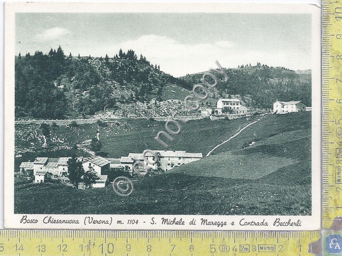 Cartolina - Postcard - Bosco Chiesanuova - S. Michele - Contrada Beccherli - '54