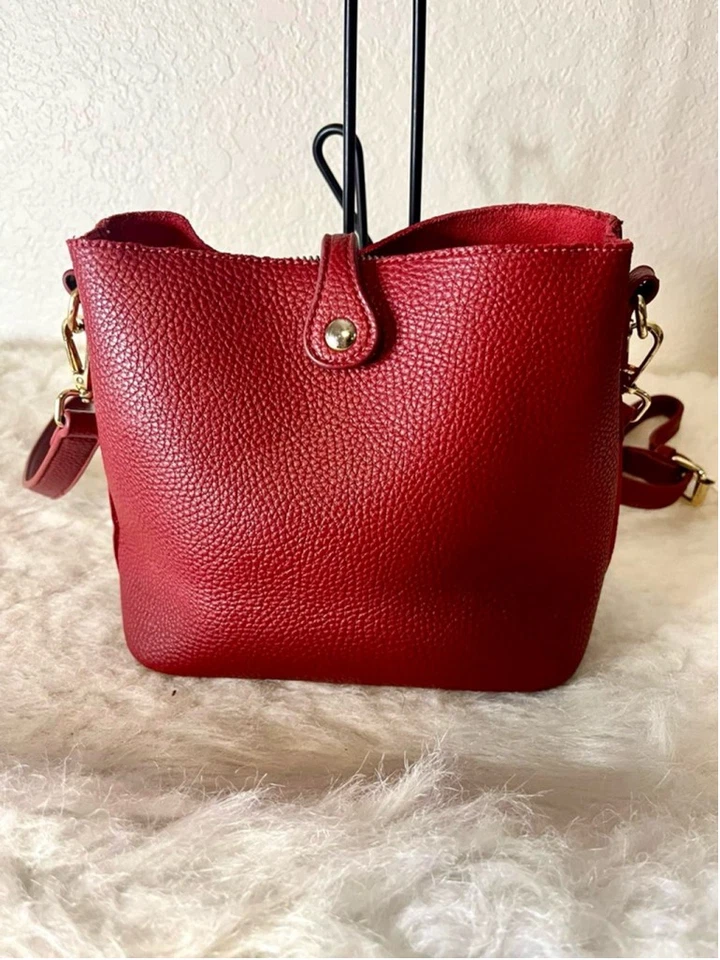 Montana West Rojo Guijarro Hobo Bucket Bolso de Hombro Monedero Foto 2 de 4