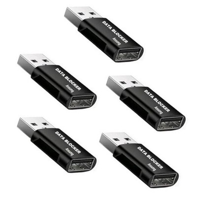 USB Data Blocker -Protect Against Juice Jacking,Hack Proof 100% Black