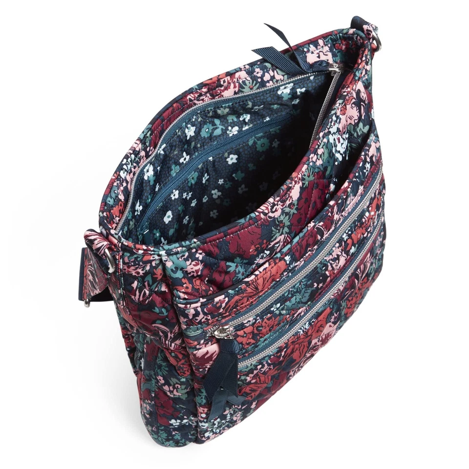 Vera Bradley Triple Compartment Crossbody Purse Cabbage Rose Cabernet - Image 4 of 4