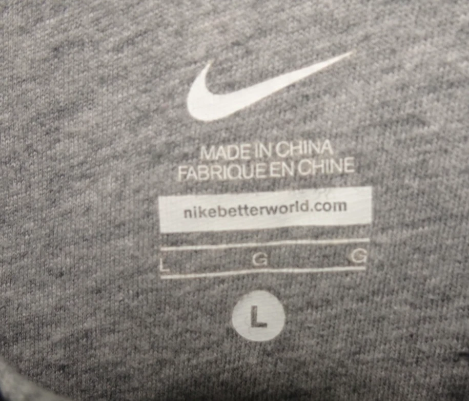 Nike Full Zip Hoodie Women Large Black Goth Style Spell out Embroidered Logo - Image 4 of 4