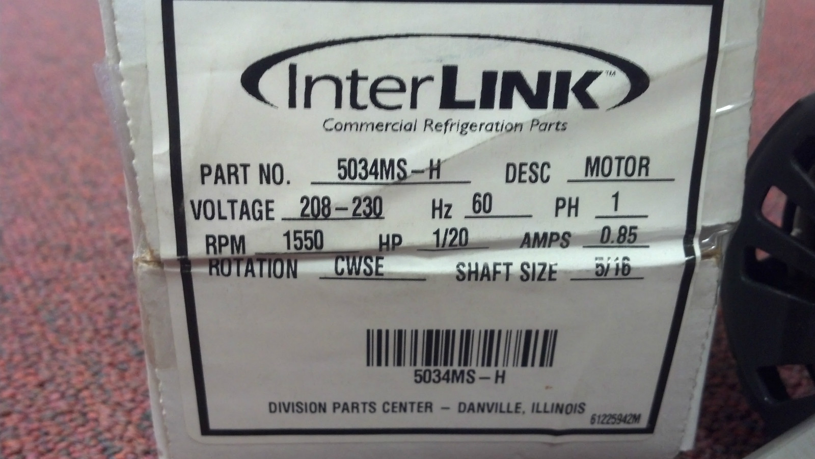 FAN MOTOR, EVAPORATOR, BOHN, LARKIN, HEATHCRAFT, PEERLESS, 2082301, 1/20 HP eBay