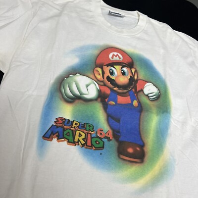 Vintage 1996 Super Mario N64 Shirt Toys R Us Nintendo Mens T Shirt 
