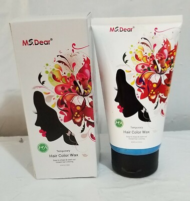 Ms.Dear Temporary Hair Color Dye Wax, 4.06 oz, Blue