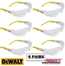 6 PR DeWalt CLEAR LENS Protective Shooting Safety Glasses ANSI Z87+ Work Eyewear