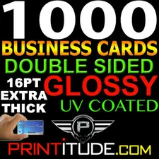 1000 FULL COLOR BUSINESS CARDS W/ CUSTOM ARTWORK DOUBLE SIDED 16pt GLOSSY
