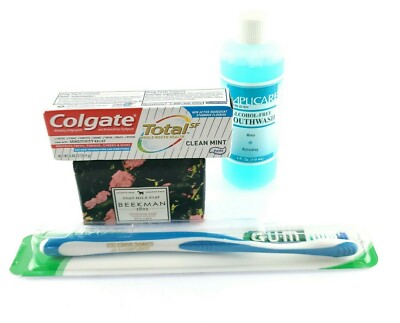 Total Care Bundle Colgate Gum Tooth Brush Beekman Soap Mouth Wash USA Seller