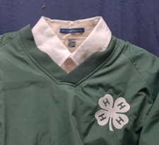 Youth Sm Oklahoma 4-H Stock Show V-Neck Shirt Dark Green Meets OYE Reqs