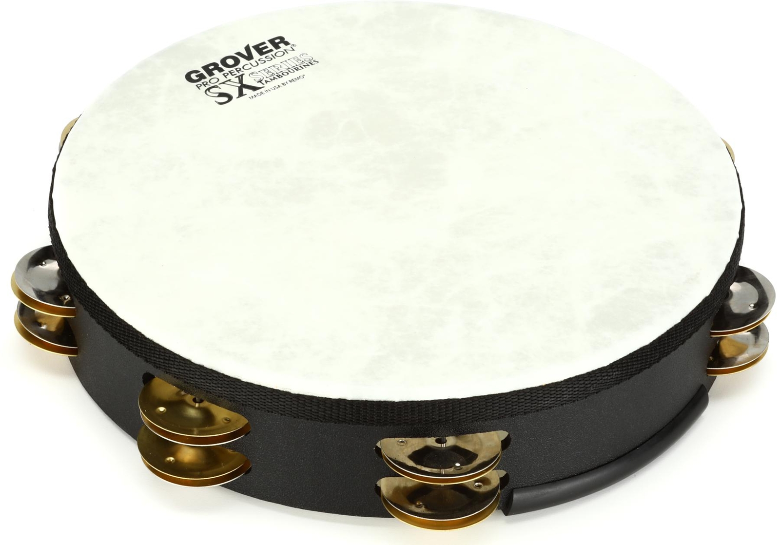 10-дюймовый двухрядный тамбурин Grover Pro Percussion SX-SB серии SX - черный