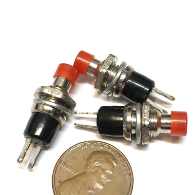 3 Pieces NC Red normally closed Mini Push Button Momentary OFF ON Switch