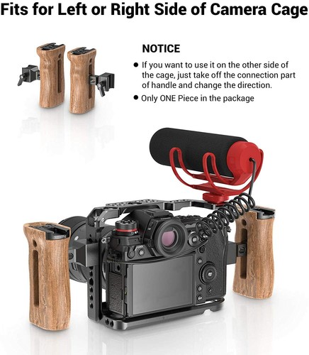 Empuñadura lateral de madera SmallRig NATO para jaula de cámara DSLR - Imagen 4 de 7