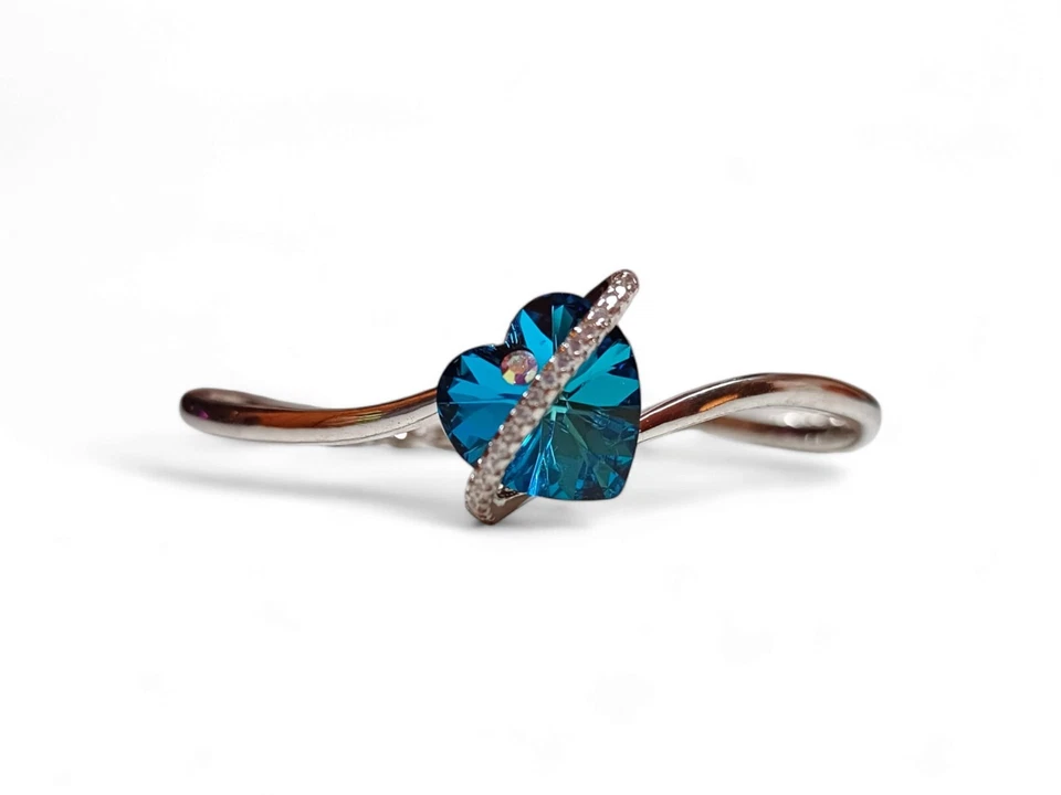 Braccialetto Argento con cuore Azzurro di George-Smith New York - Immagine 2 di 4